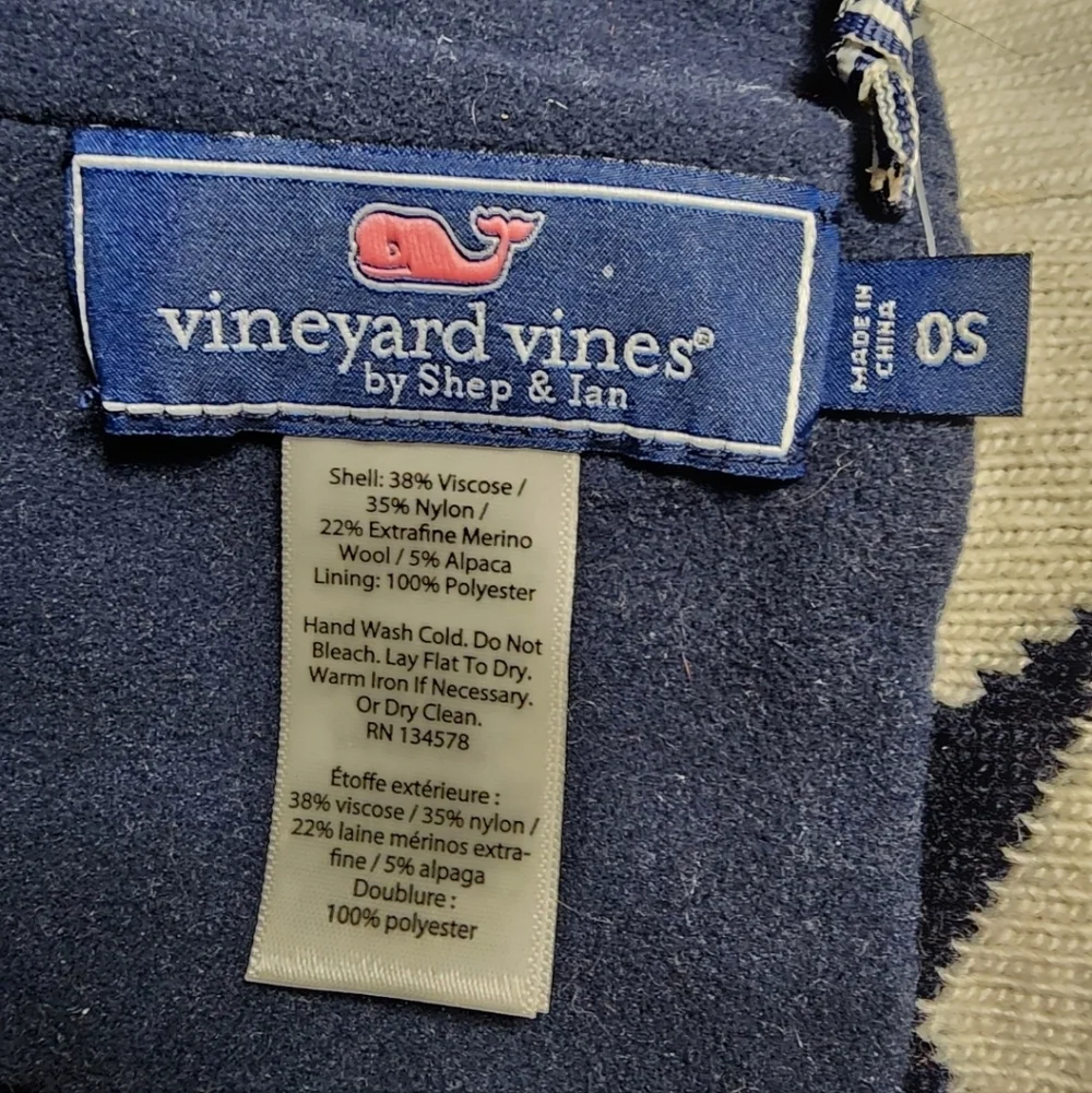VINEYARD VINES Red White Blue Knit Winter Hat Unisex One Size Boys Stars  Lined